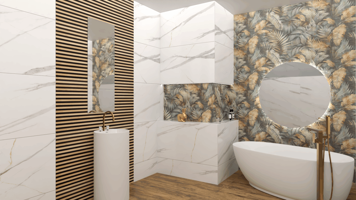 JUNGLE GOLD dekoracja ceramiczna 60x120cm - obrazek 5