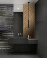 VERSO SILVER STRIPS GRIGIO dekoracja ceramiczna 60x120cm - obrazek 2