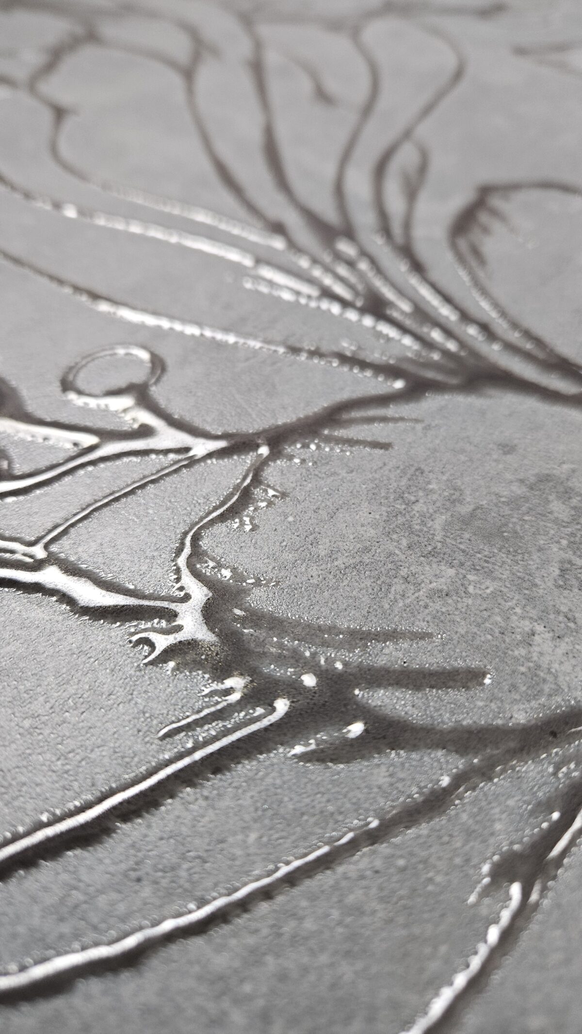 VERSO FLOWER GREY dekoracja ceramiczna 60x120cm - obrazek 2