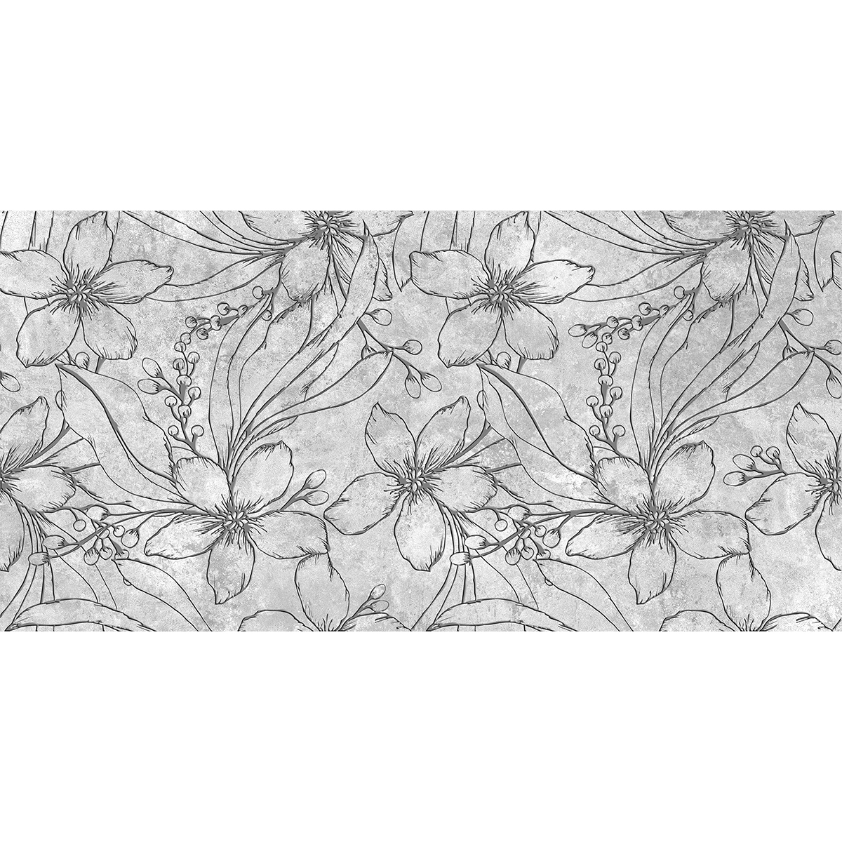 HIDRAULICOS VERSO FLOWER GREY dekoracja ceramiczna 60x120cm - obrazek 1