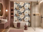 PEONY BLACK dekoracja ceramiczna 60x120 - obrazek 3