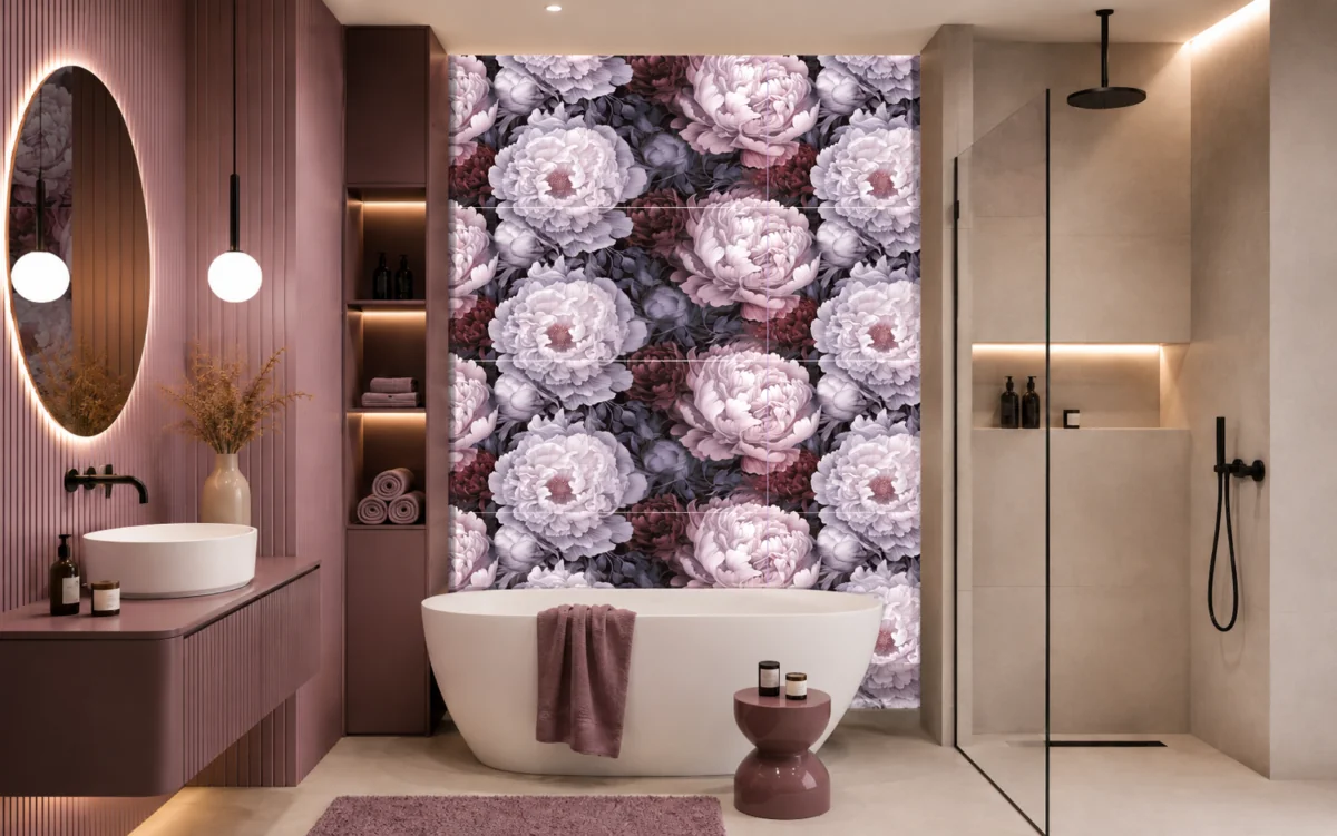 PINK PEONY dekoracja ceramiczna 60x120 - obrazek 3