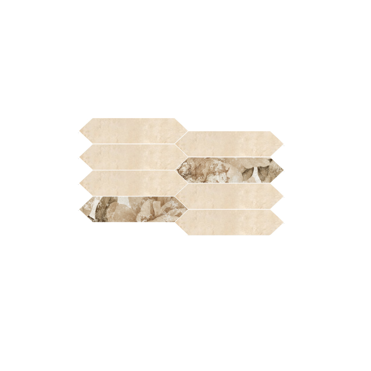 VERSO mozaika FLOWER BEIGE_P2 kopia MOZAIKA VERSO FLOWER BEIGE ścienno-podłogowa 28x60 - obrazek 1