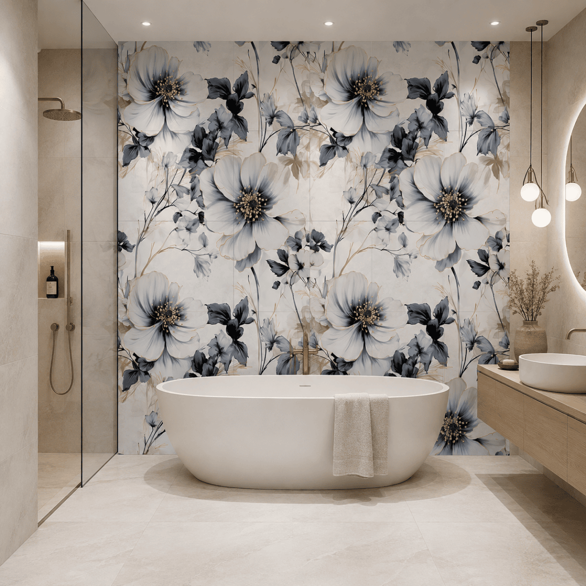 FLOWER PEARL mural zadruk wielkoformatowy 5x60x120 - obrazek 2
